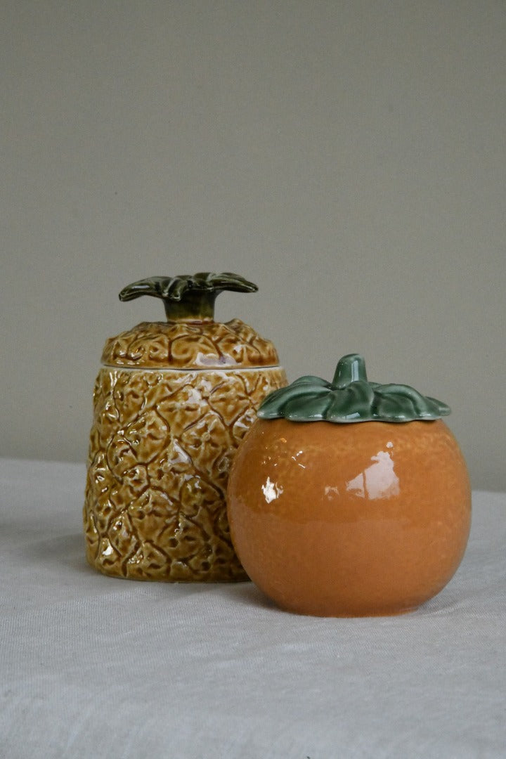 Vintage Pineapple & Orange Preserve Pots