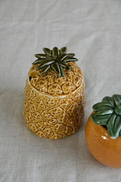 Vintage Pineapple & Orange Preserve Pots