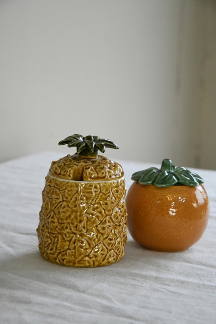 gold pineapple plant pot uk Vintage Pineapple & Orange Preserve Pots – Kernow Furniture