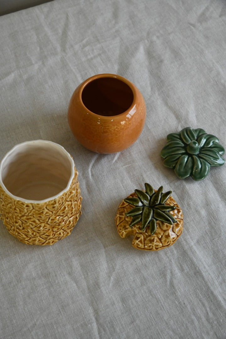 Vintage Pineapple & Orange Preserve Pots