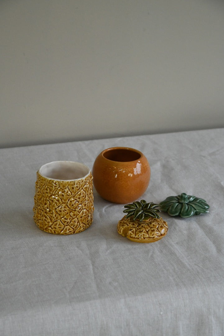 Vintage Pineapple & Orange Preserve Pots