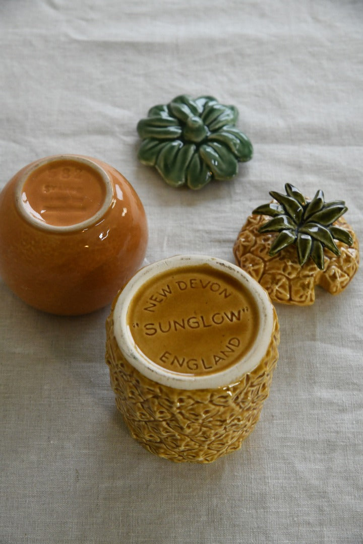 Vintage Pineapple & Orange Preserve Pots