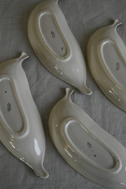 4 Vintage Carlton Ware Banana Split Dishes