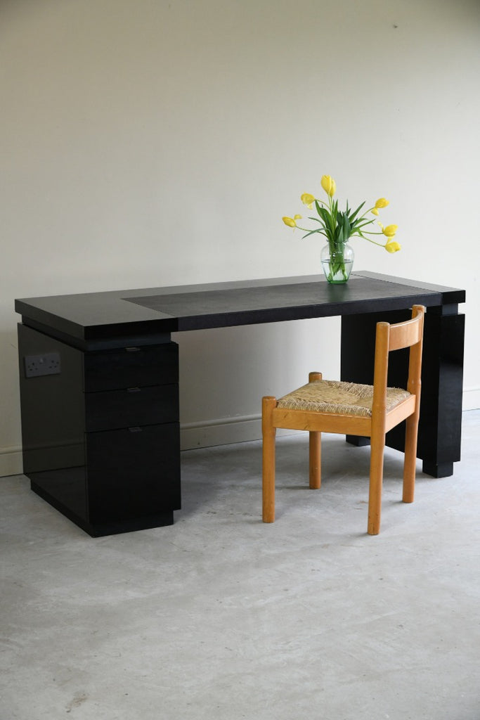 Contemporary Black Lacquer Desk