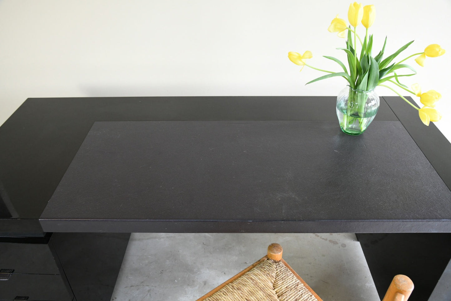 Contemporary Black Lacquer Desk