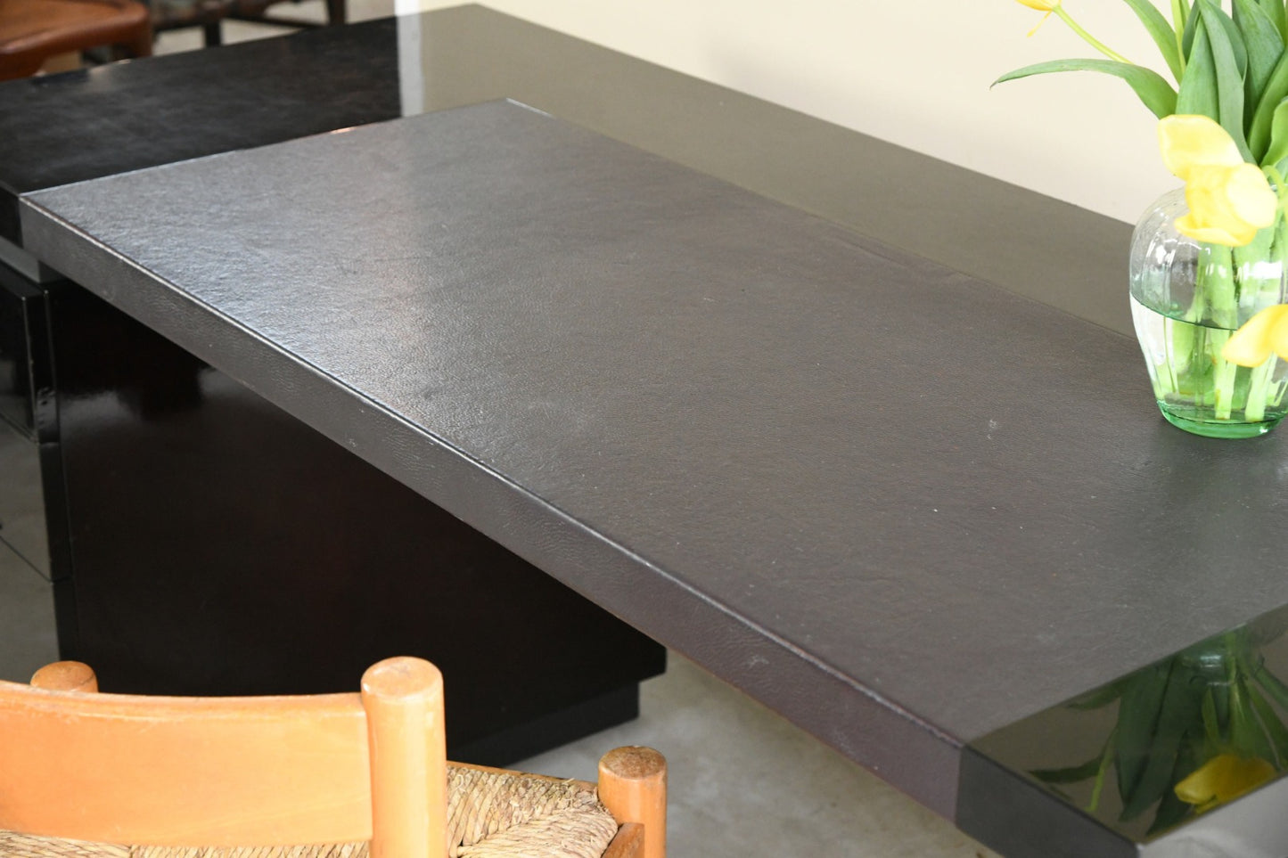 Contemporary Black Lacquer Desk