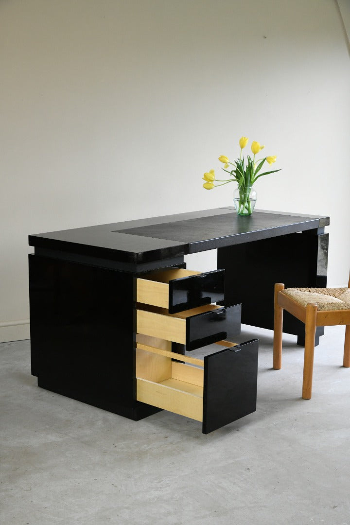 Contemporary Black Lacquer Desk