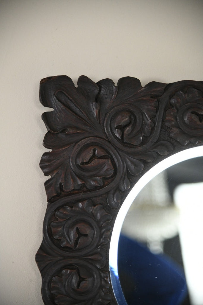 Charles II Style Carved Oak Mirror