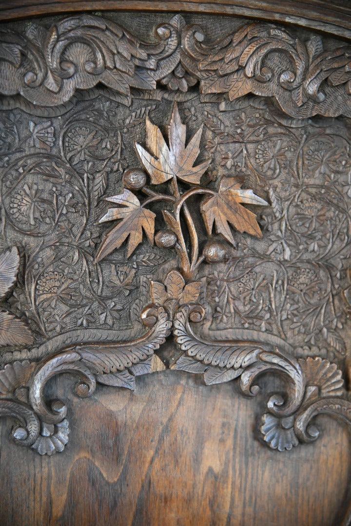 Carved Indonesian Teak Dressing Screen