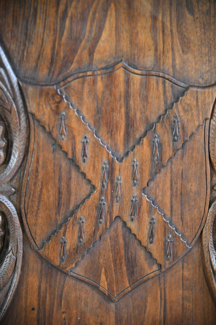 Carved Indonesian Teak Dressing Screen