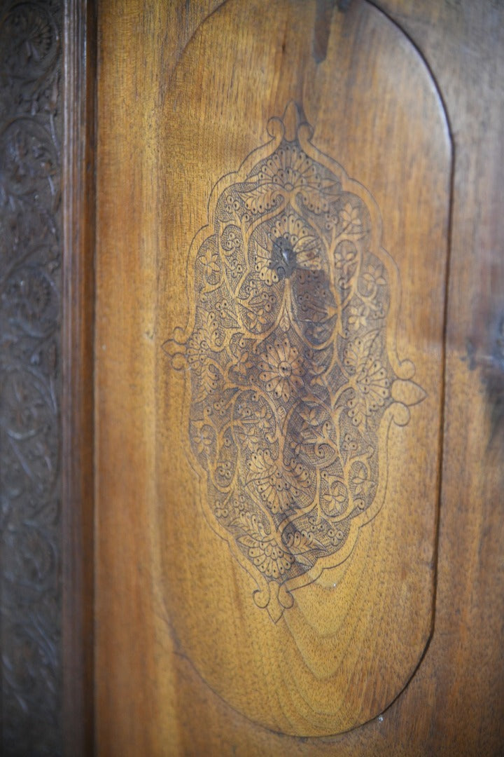 Carved Indonesian Teak Dressing Screen