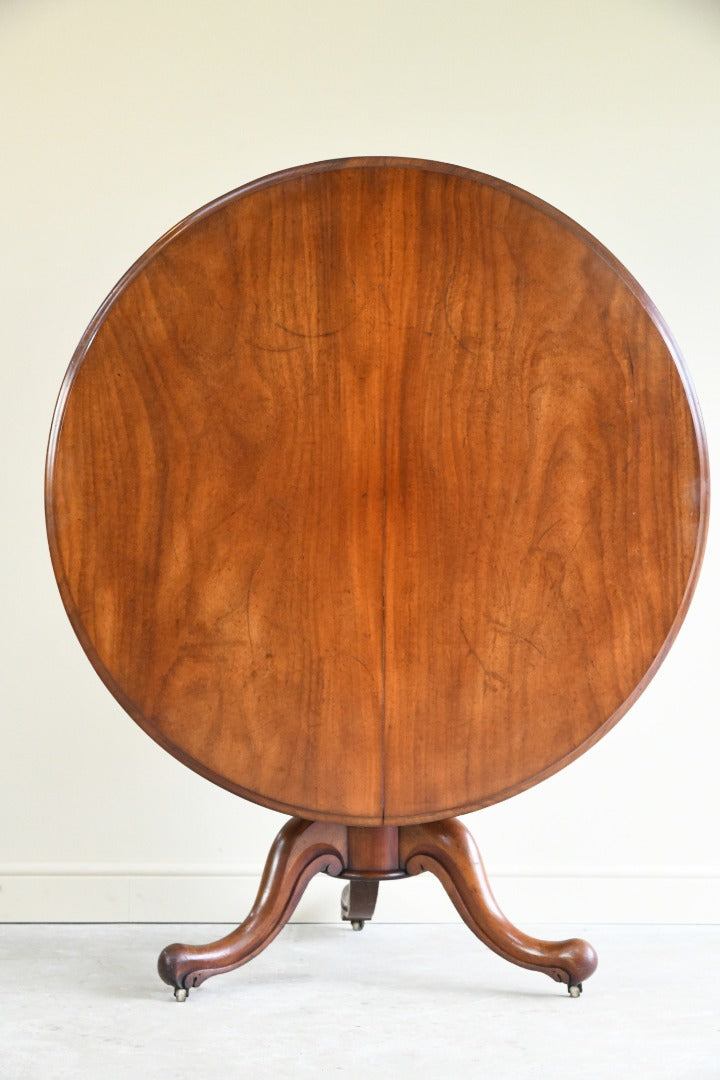 Mahogany Scalloped Edge Tilt Top Table