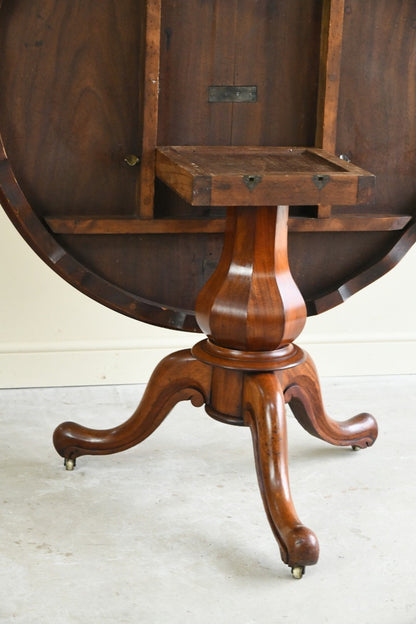 Mahogany Scalloped Edge Tilt Top Table