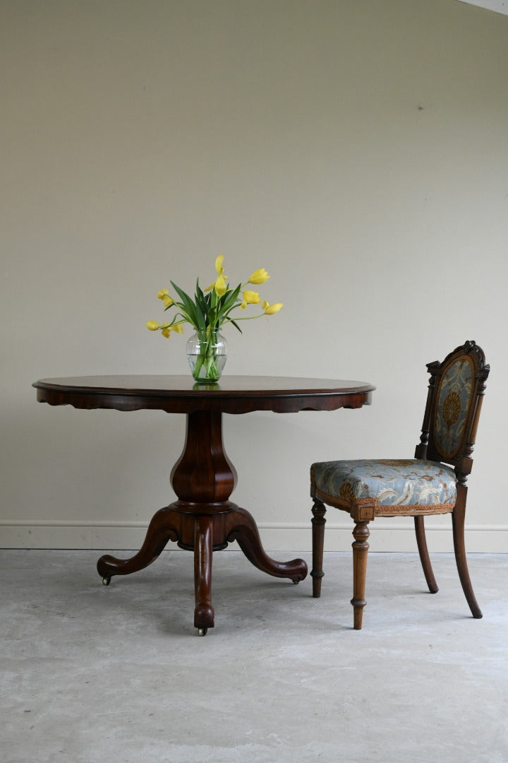 Mahogany Scalloped Edge Tilt Top Table