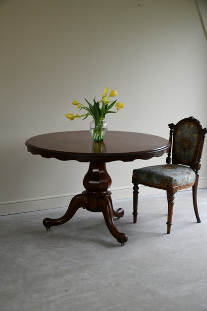 Mahogany Scalloped Edge Tilt Top Table