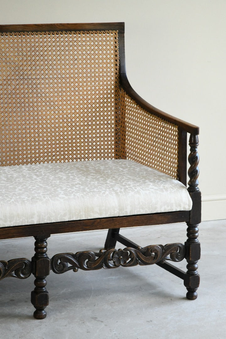 Early 20th Century Oak Bergere Sofa