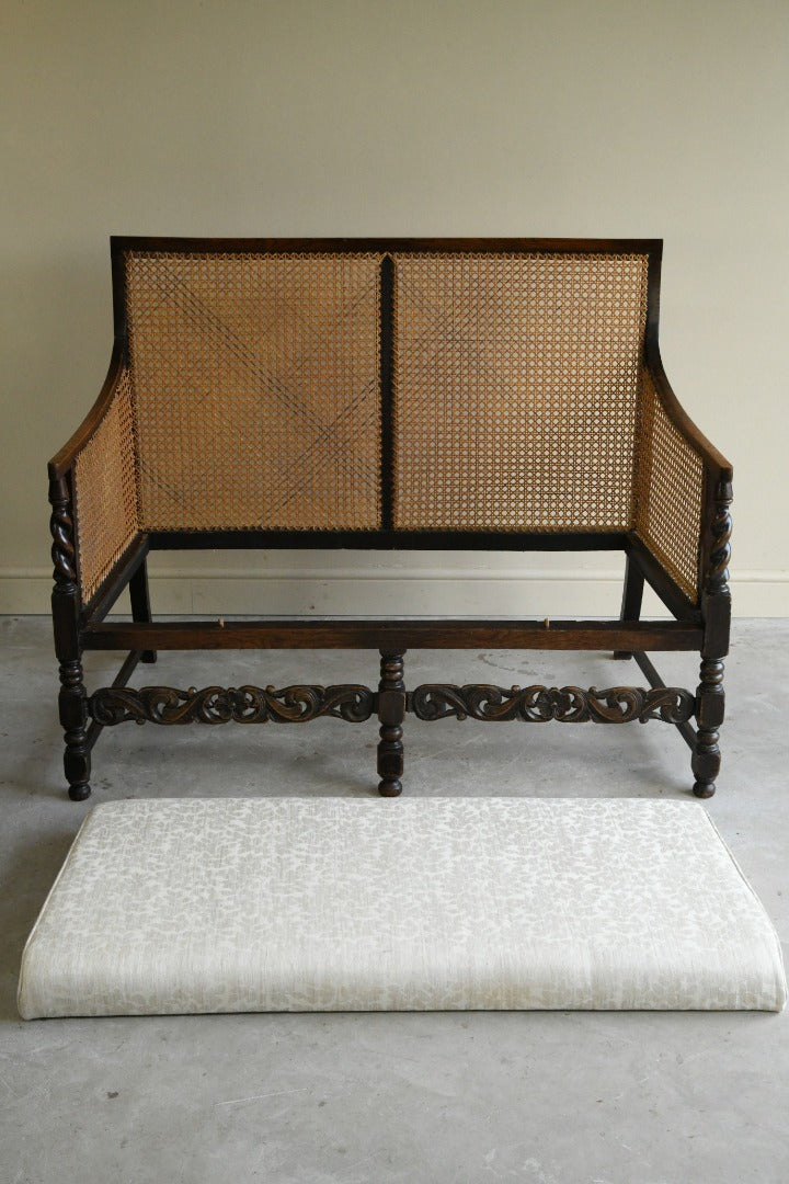 Early 20th Century Oak Bergere Sofa