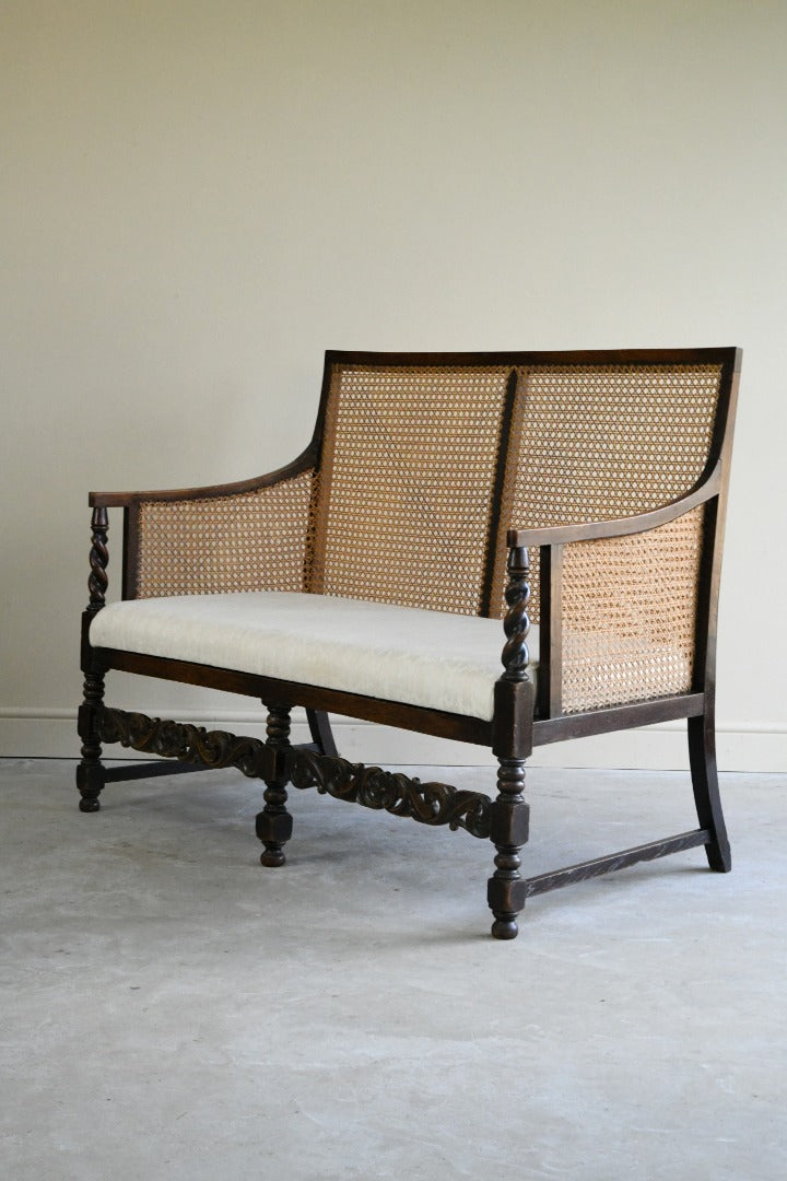 Early 20th Century Oak Bergere Sofa