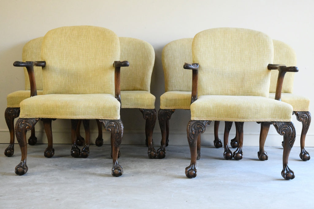 6 Upholstered Georgian Style Dining Chairs