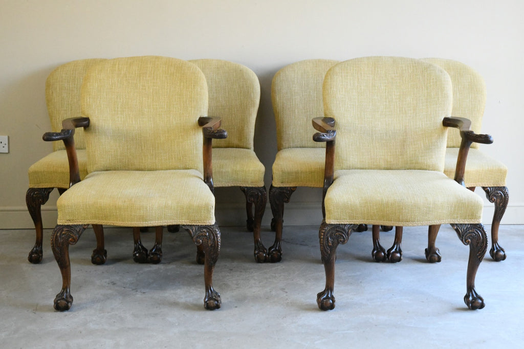 6 Upholstered Georgian Style Dining Chairs