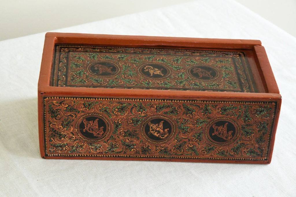 Vintage Lacquer Work Tissue Box Cover