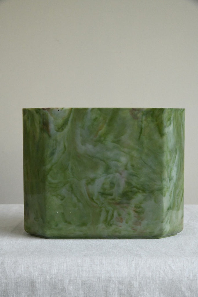 Vintage Green Marbled Bathroom Bin