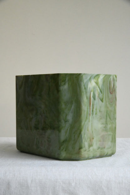 Vintage Green Marbled Bathroom Bin