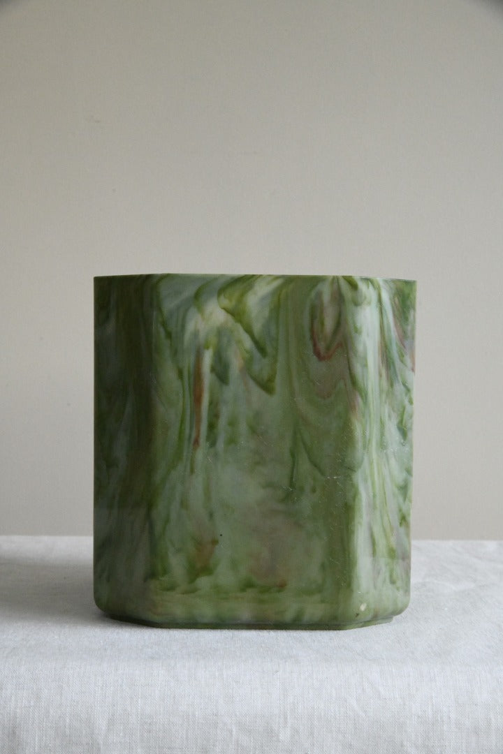 Vintage Green Marbled Bathroom Bin