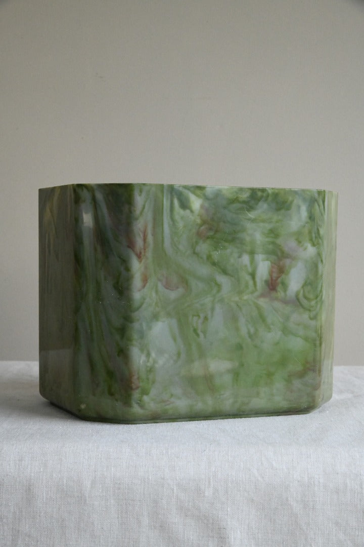 Vintage Green Marbled Bathroom Bin