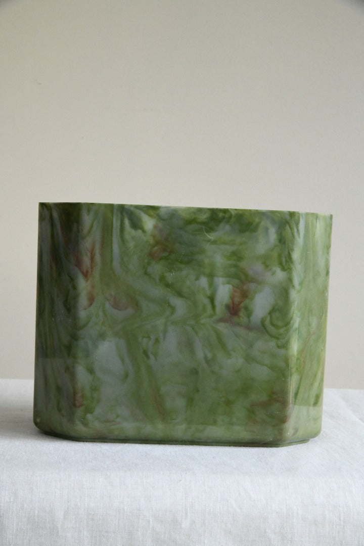 Vintage Green Marbled Bathroom Bin