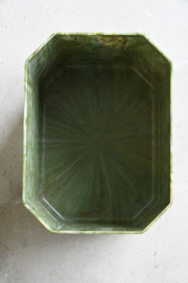 Vintage Green Marbled Bathroom Bin