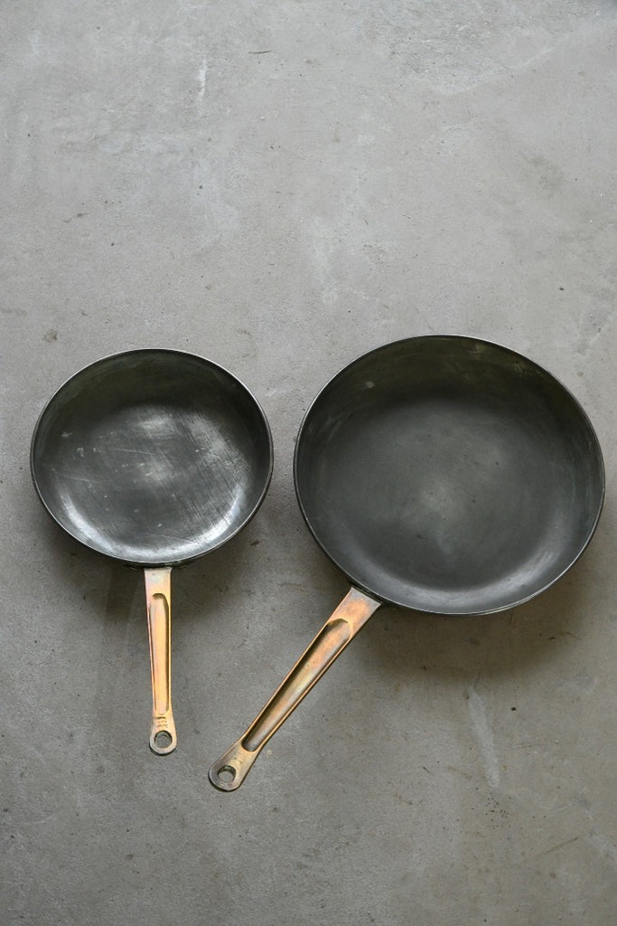Pair Peerage Vintage Copper & Brass Pans