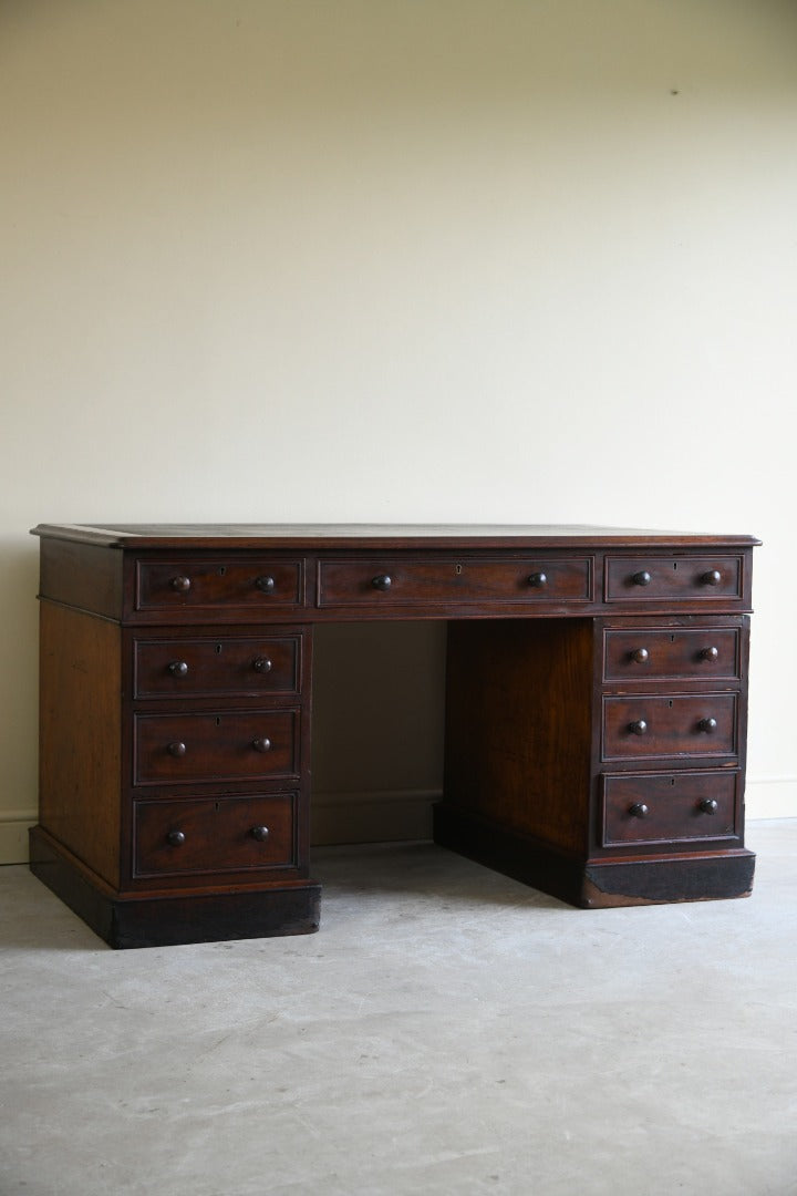 Antique Mahogany Twin Pedestal Desk