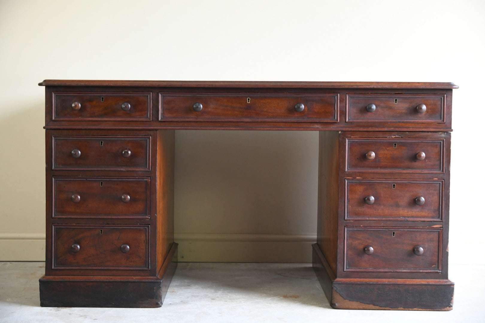 Antique Mahogany Twin Pedestal Desk