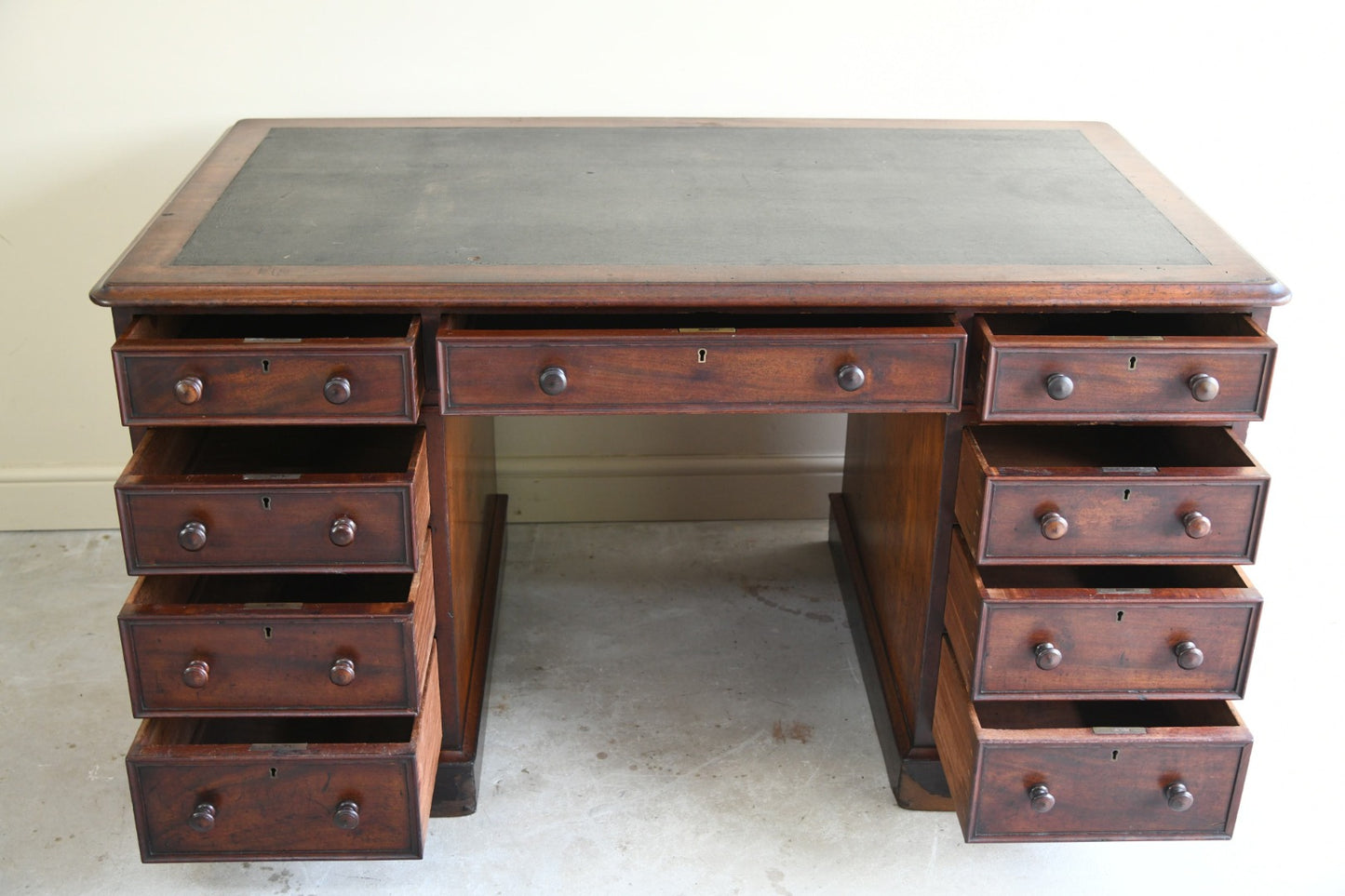 Antique Mahogany Twin Pedestal Desk