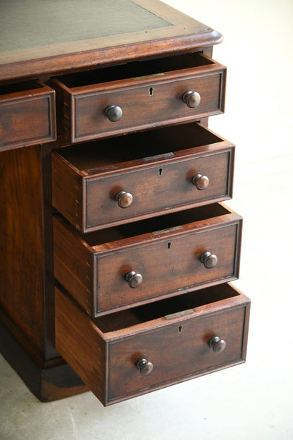 Antique Mahogany Twin Pedestal Desk