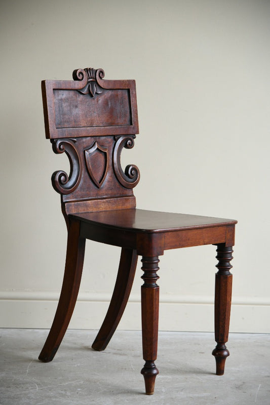 Single Antique Mahogany Hall Chair