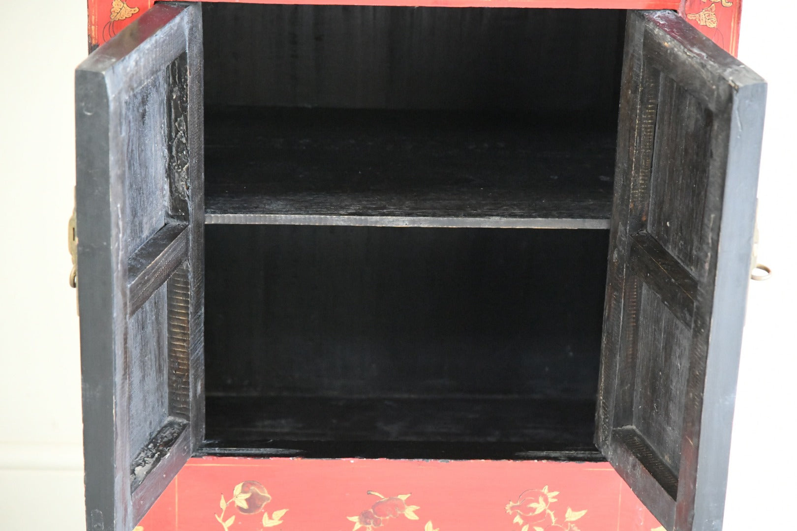 Red Lacquer Chinoiserie Cabinet