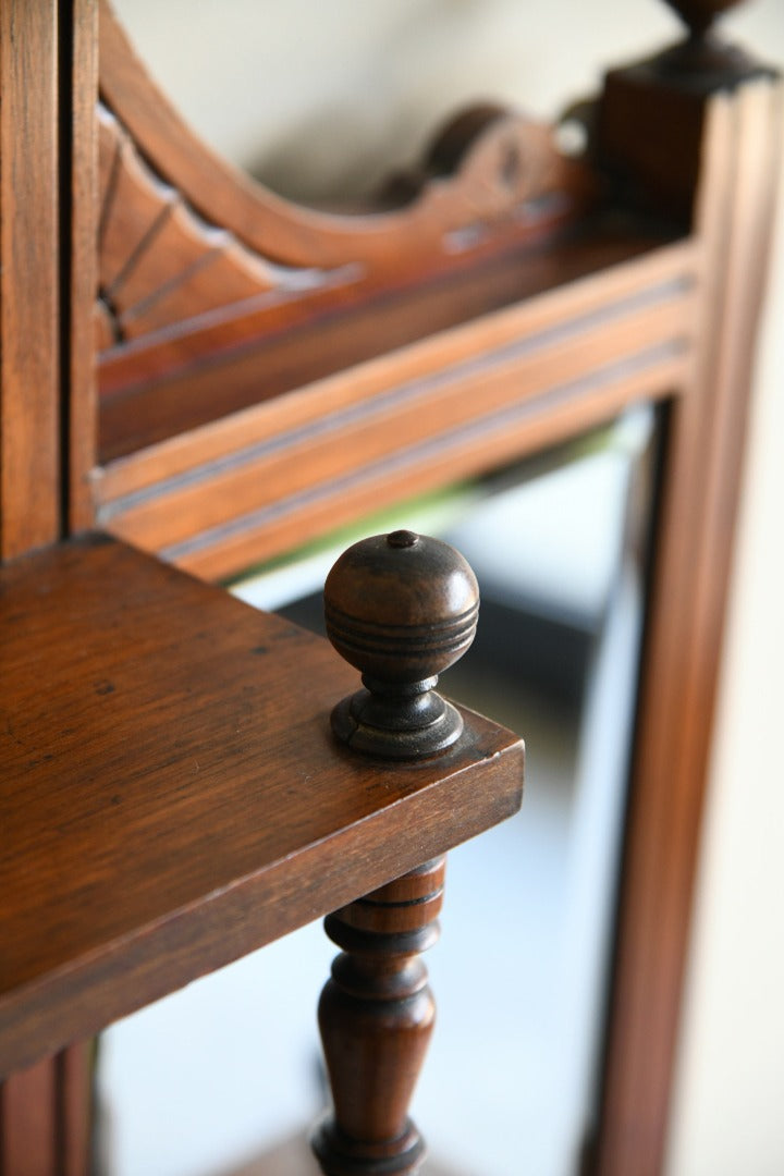 Antique Victorian Walnut Overmantle Mirror