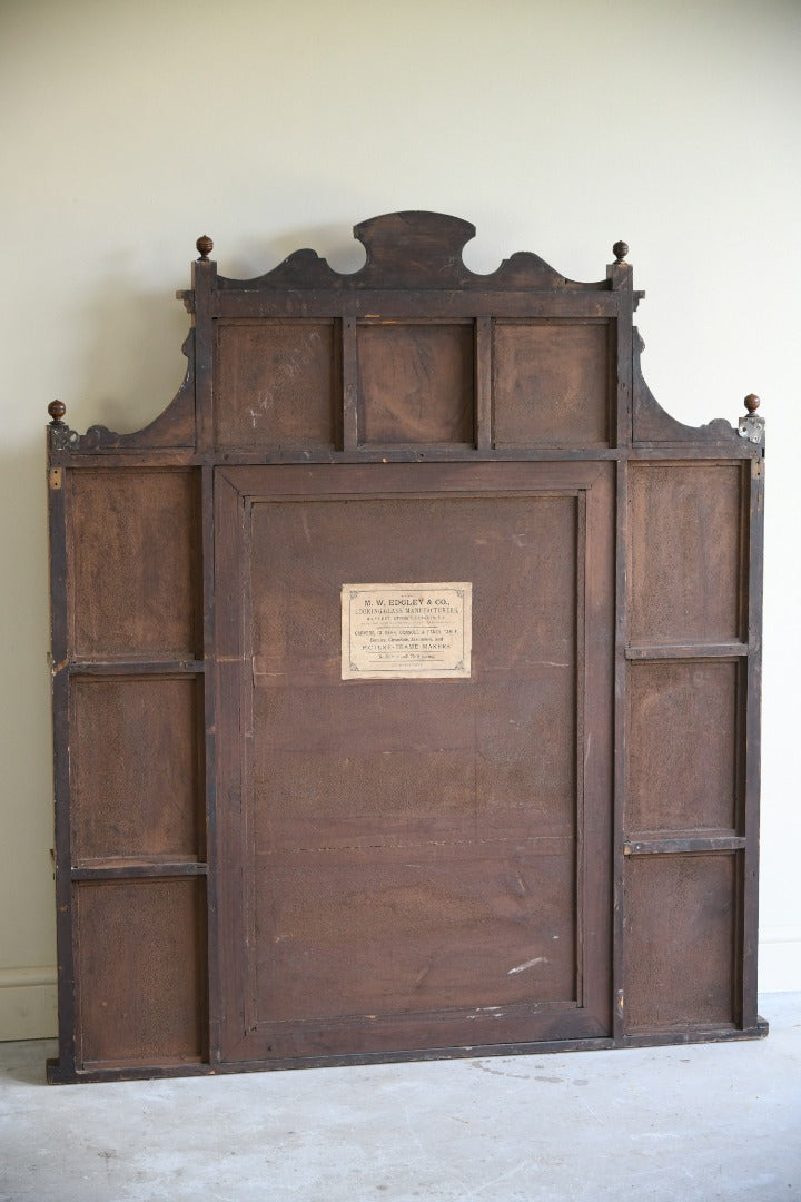 Antique Victorian Walnut Overmantle Mirror