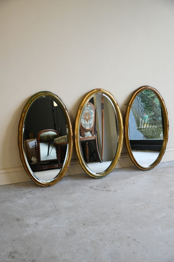 3 Oval Gilt Mirrors