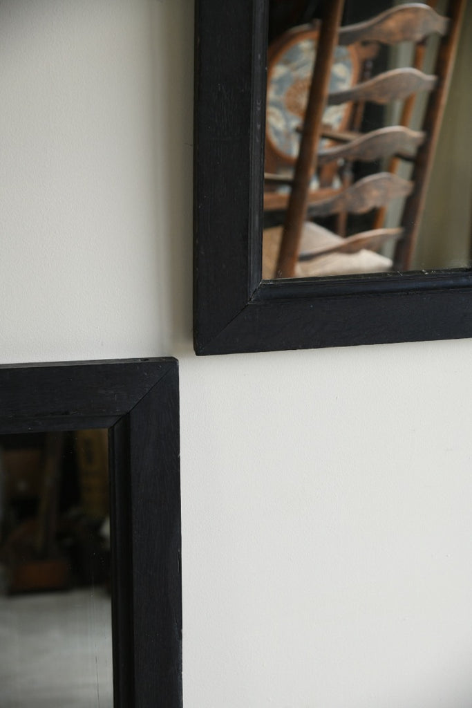 Pair Stained Oak Wall Mirrors
