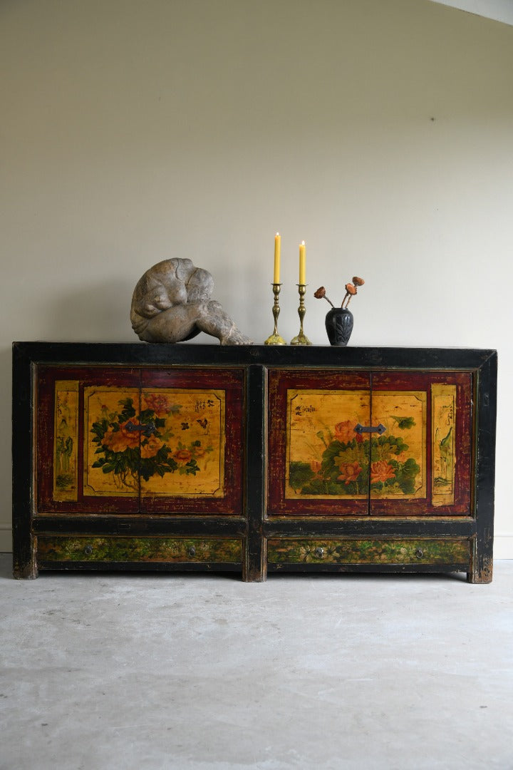 Chinese Floral Painted Sideboard