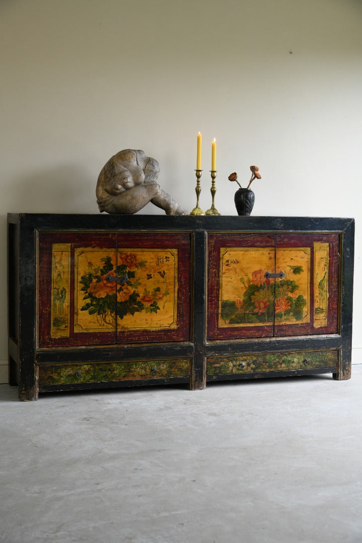 Chinese Floral Painted Sideboard