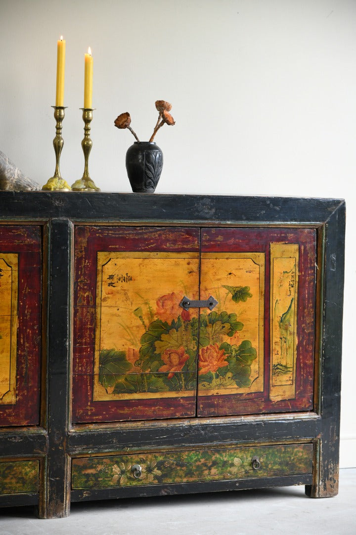 Chinese Floral Painted Sideboard