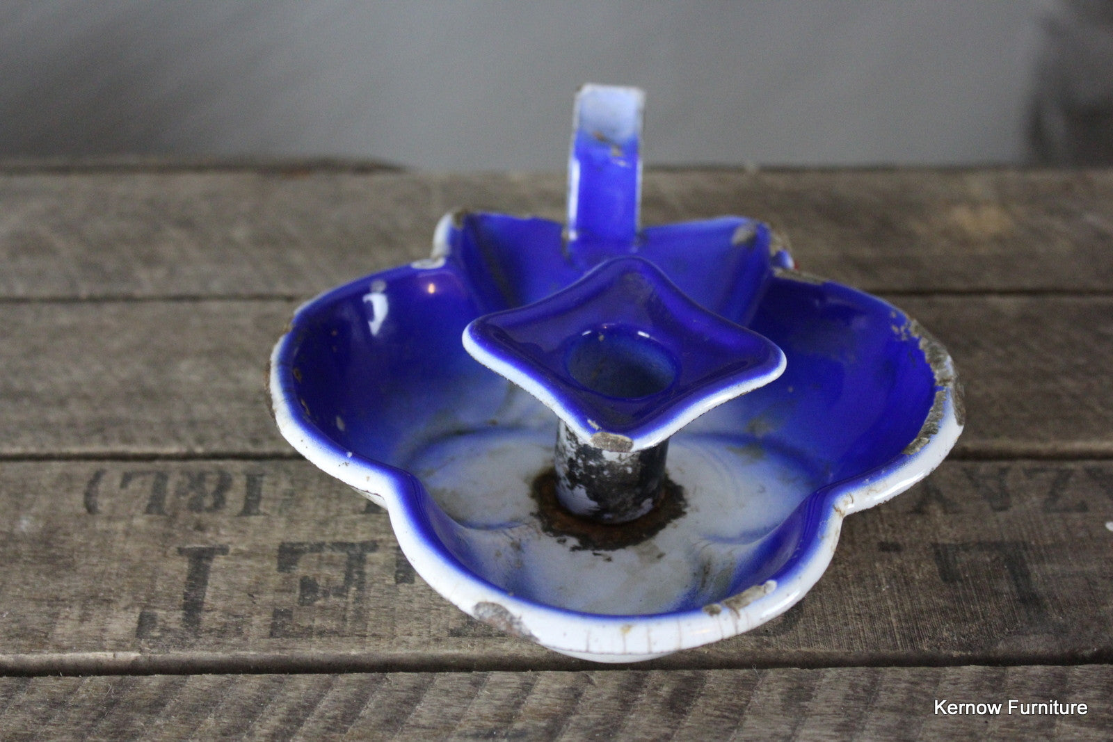 Vintage Blue Candle Holder - Kernow Furniture