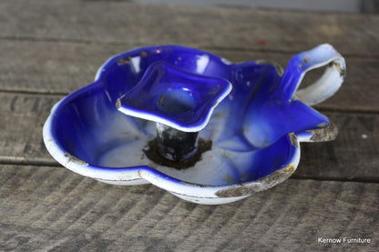 Vintage Blue Candle Holder - Kernow Furniture