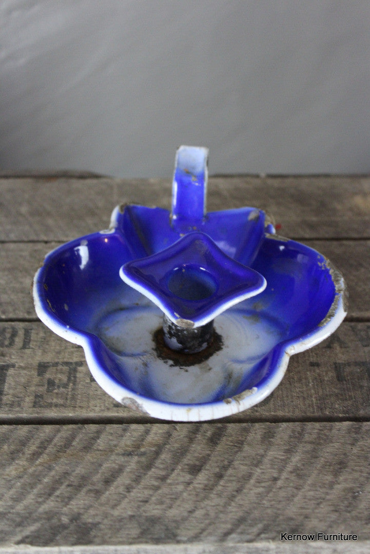 Vintage Blue Candle Holder - Kernow Furniture