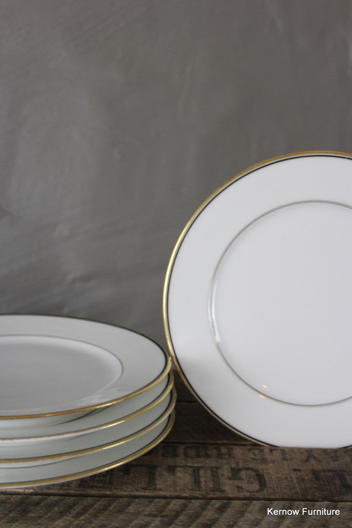 4 Traditional Style White Porcelain Side Plates - Kernow Furniture