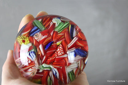 Pair Vintage Glass Paperweights - Kernow Furniture